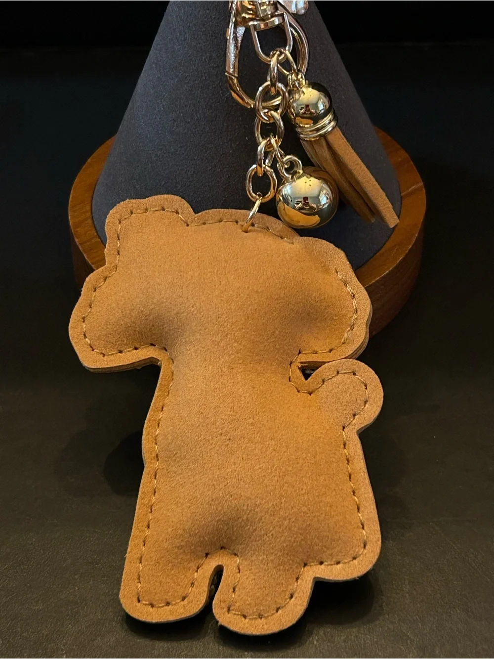 PREMIUM Puffy Poodle 🐩 Dog Crystal Bag Charm Keychain w/Tassel Brown, Black Gold